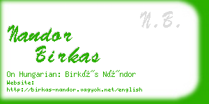 nandor birkas business card